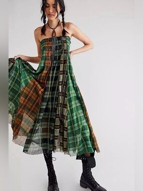 FP One ‘Lausanne’ Convertible Maxi Skirt Dress in Terra Verde Combo size XS